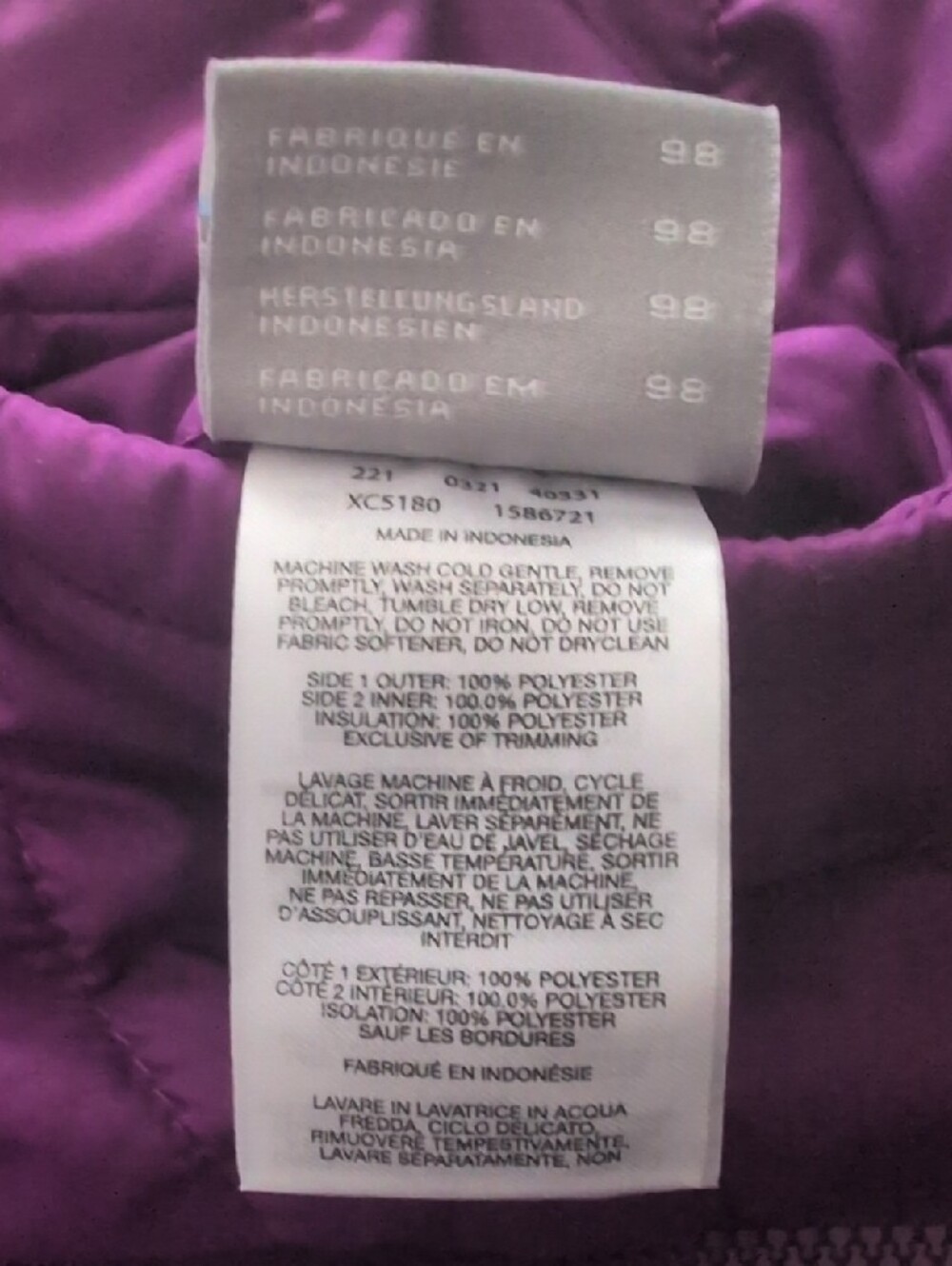 Columbia Girls' Purple Reversible Puffer Coat 4t Buffalos Nwt - Picture 5 of 6